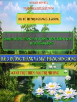 Slide tóan 11 BÀI 3. ĐƯỜNG THẲNG VÀ MẶT PHẲNG SONG SONG, QUAN HỆ SONG SONG _Thị Phương