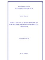 Đánh giá công tác bồi thường, hỗ trợ khi nhà nước thu hồi đất trên địa bàn huyện diễn châu   tỉnh nghệ an