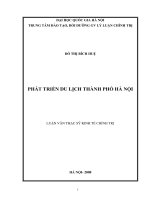 Phát triển du lịch thành phố Hà Nội  Luận văn ThS. Kinh tế