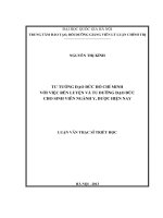 Tư tưởng đạo đức Hồ Chí Minh với việc rèn luyện và tu dưỡng đạo đức cho sinh viên ngành y, dược hiện nay
