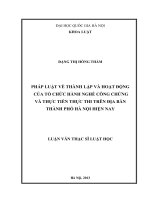 Pháp luật về thành lập và hoạt động của tổ chức hành nghề công chứng và thực tiễn thực thi trên địa bàn thành phố Hà Nội hiện nay