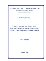 Đánh giá thực trạng và đề xuất một số loại hình sử dụng đất sản xuất nông nghiệp trên địa bàn huyện cẩm thủy tỉnh thanh hóa