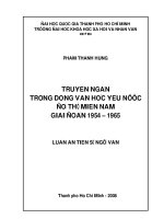 Truyện ngắn trong dòng văn học yêu nước đô thị miền Nam giai đoạn 1954 – 1965