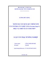 Bước đầu xây dựng quy trình nuôi cấy invitro cây nghệ vàng (curcuma ionga l) phục vụ chiết xuất curcumin
