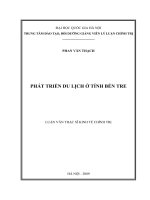 Phát triển du lịch ở tỉnh Bến Tre  Luận văn ThS. Kinh tế