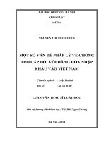 Một số vấn đề pháp lý về chống trợ cấp đối với hàng hóa nhập khẩu vào Việt Nam