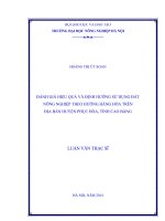 Đánh giá hiệu quả và định hướng sử dụng đất nông nghiệp theo hướng hàng hóa trên địa bàn huyện phục hòa, tỉnh cao bằng