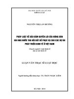 Pháp luật về bảo đảm quyền lợi của nông dân khi Nhà nước thu hồi đất để phục vụ cho các dự án phát triển kinh tế ở Việt Nam