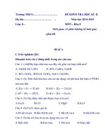 BỘ ĐỀ KIỂM TRA HỌC KỲ II MÔN HÓA LỚP 8-CÓ ĐÁP ÁN