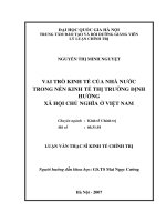 Vai trò kinh tế của nhà nước trong nền kinh tế thị trường định hướng xã hội chủ nghĩa ở Việt Nam