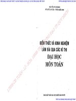Kiến thức và kinh nghiệm làm bài qua các kì thi đại học môn toán