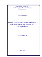 Điều tra và xây dựng bản đồ dịch tễ hội chứng hoại tử gan tụy cấp tính trên nuôi tôm tại tỉnh sóc trăng