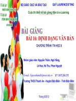 Slide tin học 6 bài 16 định dạng văn bảng _Thắm, hằng, Hoa, Thu, Nguyệt