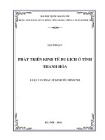 Phát triển kinh tế du lịch ở tỉnh Thanh Hóa  Luận văn ThS. Kinh tế
