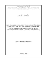 Phát huy vai trò của giáo dục trung học chuyên nghiệp  dạy nghề với sự nghiệp công nghiệp hóa, hiện đại hóa ở nước ta hiện nay