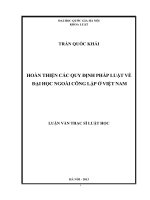 Hoàn thiện các quy định pháp luật về đại học ngoài công lập ở Việt Nam Luận văn ThS. Luật