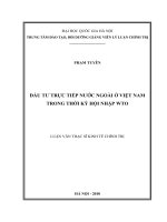 Đầu tư trực tiếp nước ngoài ở Việt Nam trong thời kỳ hội nhập WTO