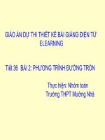 Slide tóan 10 BÀI 2 PHƯƠNG TRÌNH ĐƯỜNG TRÒN _THPT Mường Nhà