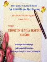 Slide văn 8 THÔNG TIN VỀ NGÀY TRÁI ĐẤT NĂM 2000 _Đại Nghĩa
