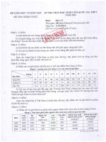 ĐỀ THI CHỌN HỌC SINH GIỎI QUỐC GA MÔN ĐỊA LÝ