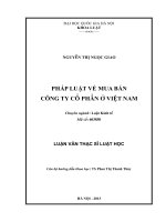 Pháp luật về mua bán công ty cổ phần ở Việt Nam  Luận văn ThS. Luật