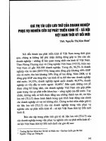 Báo cáo khoa học Giá trị tài liệu lưu trữ của doanh nghiệp phục vụ nghiên cứu sự phát triển kinh tế xã hội việt Nam thời kỳ đổi mới