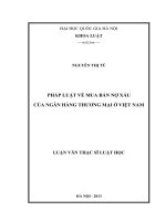 Pháp luật về mua bán nợ xấu của ngân hàng thương mại ở Việt Nam