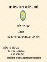 Slide tin học 10 bài 16 định dạng văn bản _L.V Long