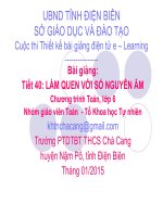 Slide tóan 6 bài làm quen với số nguyên âm _THCS Chà Cang