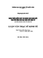 Hoàn thiện kiểm soát chi ngân sách nhà nước theo mô hình kho bạc nhà nước điện tử