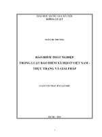 Bảo hiểm thất nghiệp trong Luật Bảo hiểm xã hội ở Việt Nam – Thực trạng và giải pháp