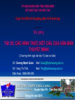 Slide văn 10 CÁC HÌNH THỨC KẾT CẤU CỦA VĂN BẢN THUYẾT MINH _Mạnh Quân
