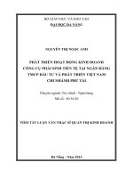 Phát triển hoạt động kinh doanh công cụ phái sinh tiền tệ tại ngân hàng TMCP đầu tư và phát triển Việt Nam chi nhánh Phú Tài