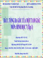 Slide tóan 7 bài 1 tổng ba góc của một tam giác _B.V Vệ