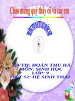 Slide Sinh học 9 bài hệ sinh thái _Thu Hà