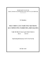 Phát triển làng nghề ở Hà Nội trong quá trình công nghiệp hóa, hiện đại hóa
