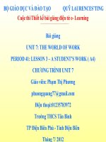 Slide tiếng anh 7 UNIT 7 THE WORLD OF WORK _Thị Phương