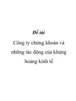 Công ty chứng khoán và những tác động của khủng hoảng kinh tế đến hoạt động kinh doanh chứng khoán
