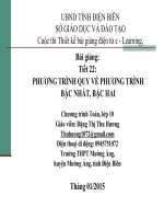 Slide tóan 10 PHƯƠNG TRÌNH QUY VỀ PHƯƠNG TRÌNH BẬC NhẤT, BẬC HAI _Thu Hươn