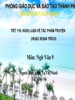 Slide văn 9 NGHỊ LUẬN VỀ TÁC PHẨM TRUYỆN _Thị Nành