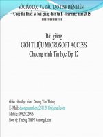 Slide tin học 12 bài 3 giới thiệu microsoft access _D.V Thắng