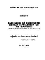Nâng cao hiệu quả chuỗi cung ứng sản phẩm thép của Công ty TNHH MTV Thép Hòa Phát