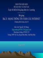 Slide tin học 10 bài 21 mạng thông tin tòan cầu Internet _N.T Nhung