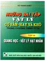 Những bài tập vật lý cơ bản hay và khó (tập 3)   quang học  vật lý hạt nhân