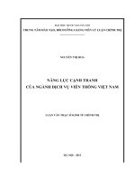 Năng lực cạnh tranh của ngành dịch vụ viễn thông Việt Nam