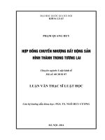 Hợp đồng chuyển nhượng bất động sản hình thành trong tương lai Luận văn ThS. Luật