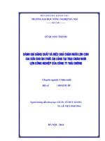 Đánh giá năng suất và hiệu quả chăn nuôi lợn con cai sữa cho ăn thức ăn lỏng tại trại chăn nuôi lợn công nghiệp của công ty thái dương