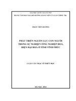 Phát triển nguồn lực con người trong sự nghiệp công nghiệp hóa, hiện đại hóa ở tỉnh Vĩnh Phúc