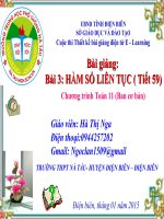 Slide tóan 11 Bài 3 HÀM SỐ LIÊN TỤC _Thị Nga
