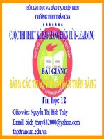 Slide tin học 12 bài 5 các thao tác cơ bản trên bảng _ N.T.B Thủy